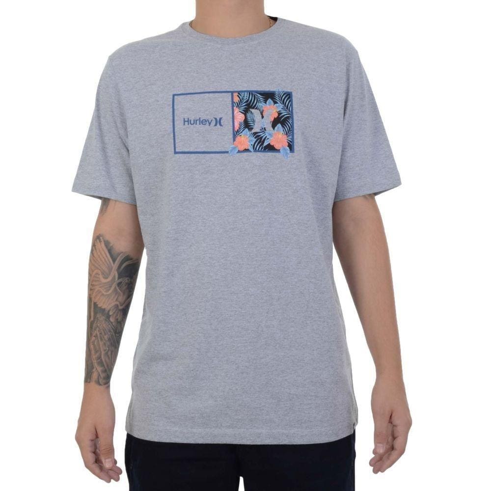 Camiseta Hurley Silk Box Masculina Cinza Claro