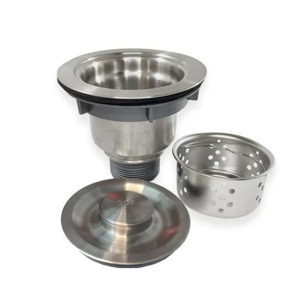 Válvula Pia Cozinha 4 1/2 Inox 304 Com Cesto Removível Ralo