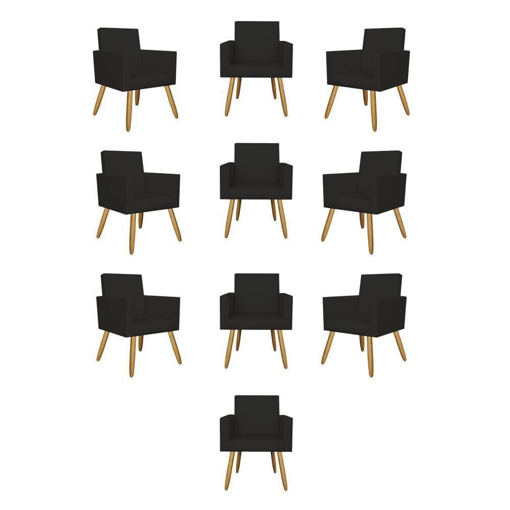 Kit 10 Poltronas Decorativa Cadeira Escritório
