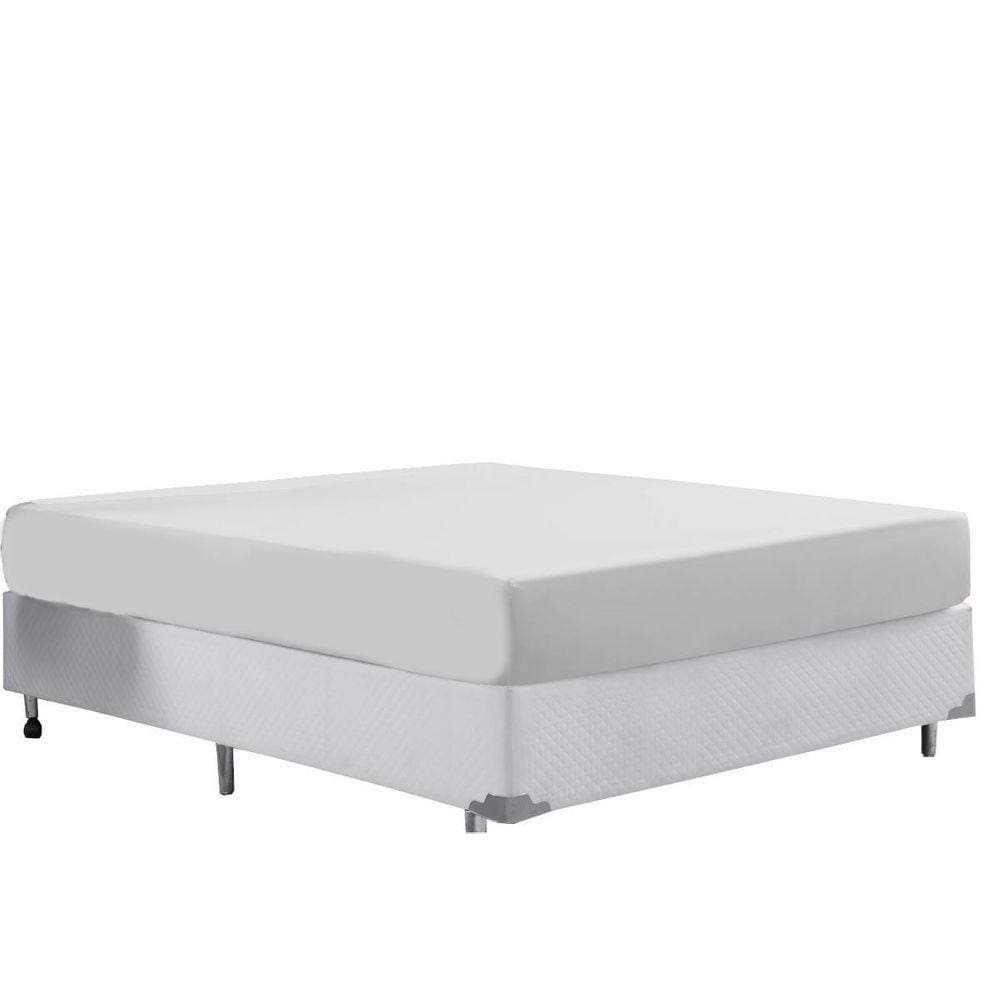 Lençol Avulso Com Elástico Cama Queen 400 Fios Branco