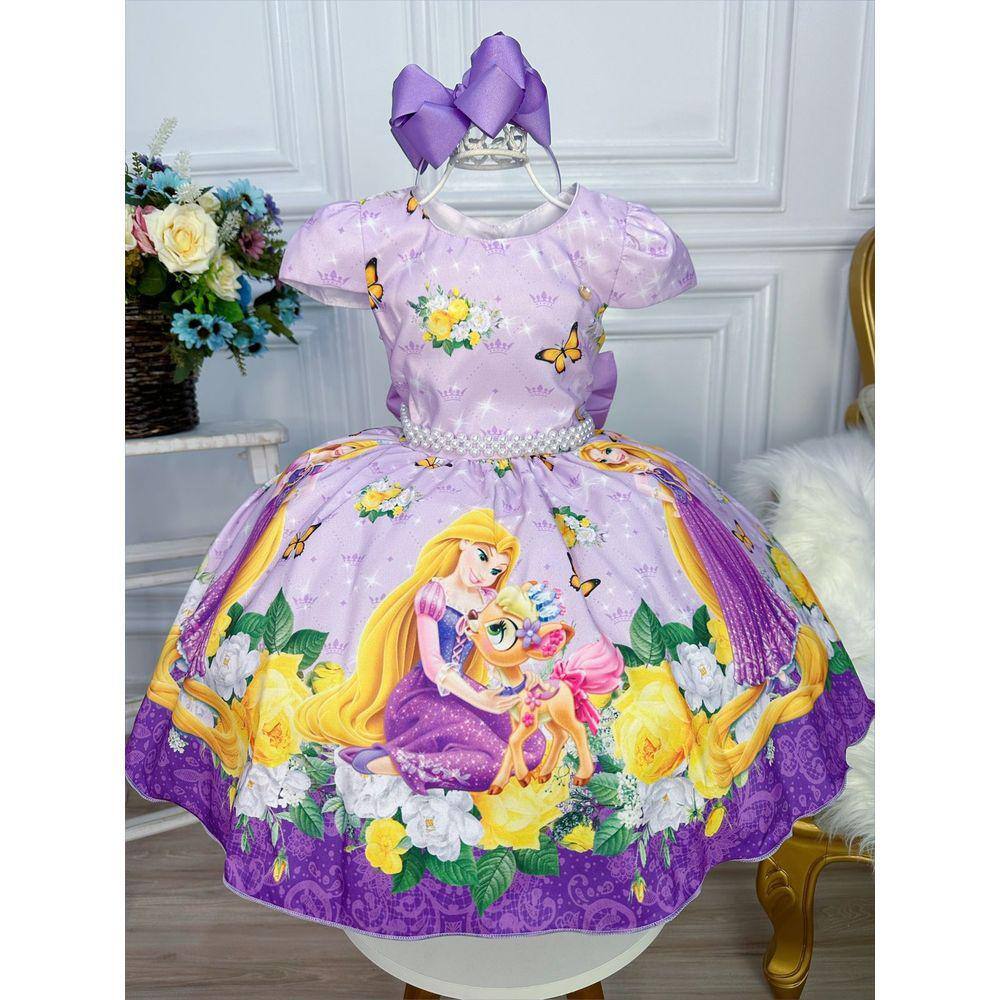 Vestido Infantil Princesa Sofia Lilás Aniversário Temático - Tio