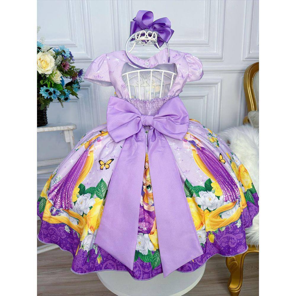 Vestido Infantil Princesa Sofia Lilás Aniversário Temático - Tio