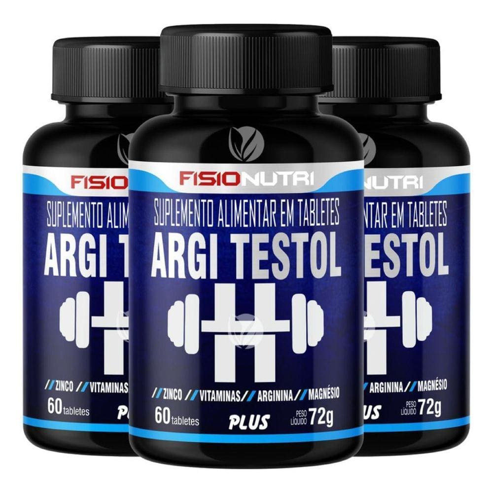 Kit 3 Argi Testol H Plus 60 Tabletes