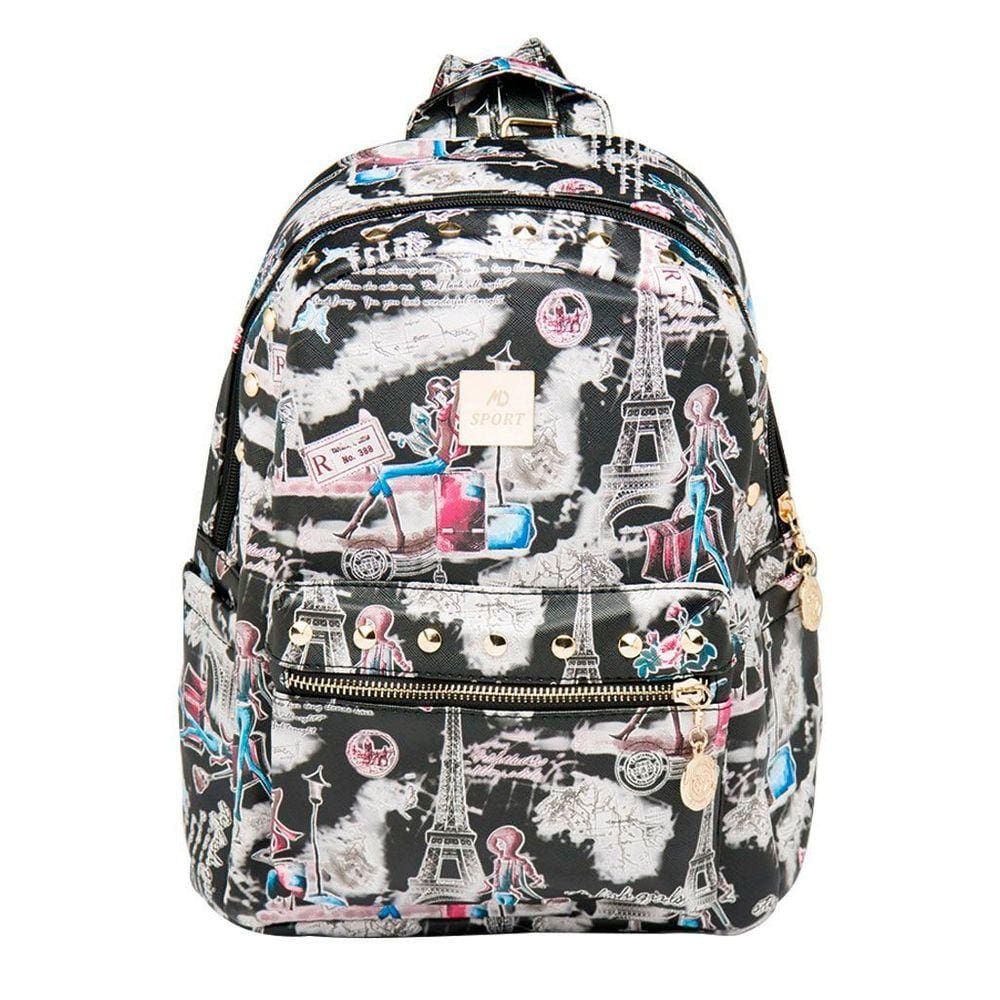 Mochila Bolsa Feminina Estampada Média Em Courino