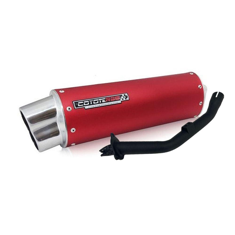 Escape / Ponteira Coyote RS5 Boca 8 Aluminio Oval - Vermelho - Tornado 250 XR ano 2007/2008 - Honda