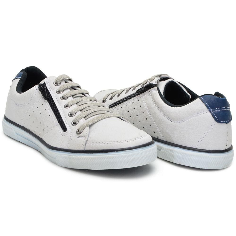 Sapatenis Masculino Ziper Cadarço Casual Social Confortável 754