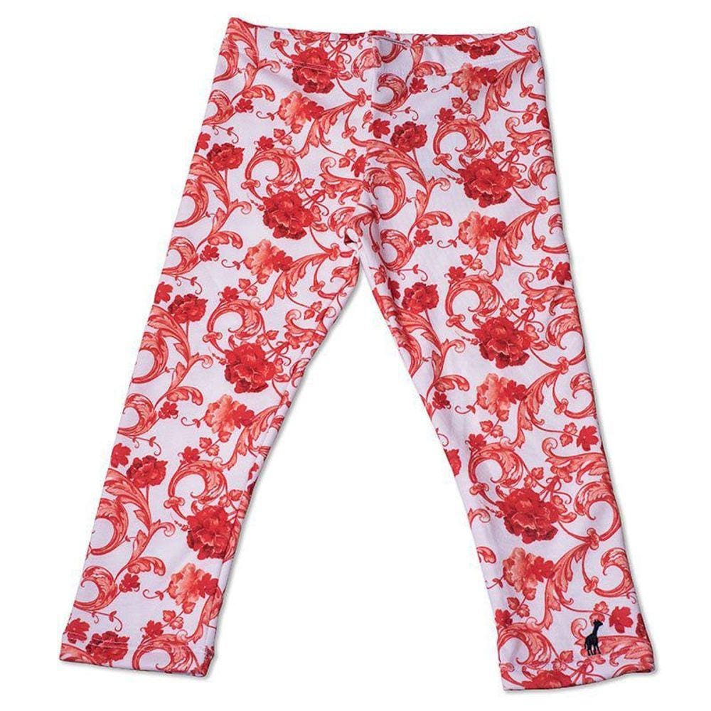 Calça Legging Infantil Floral Laranja Toffee - Nº04