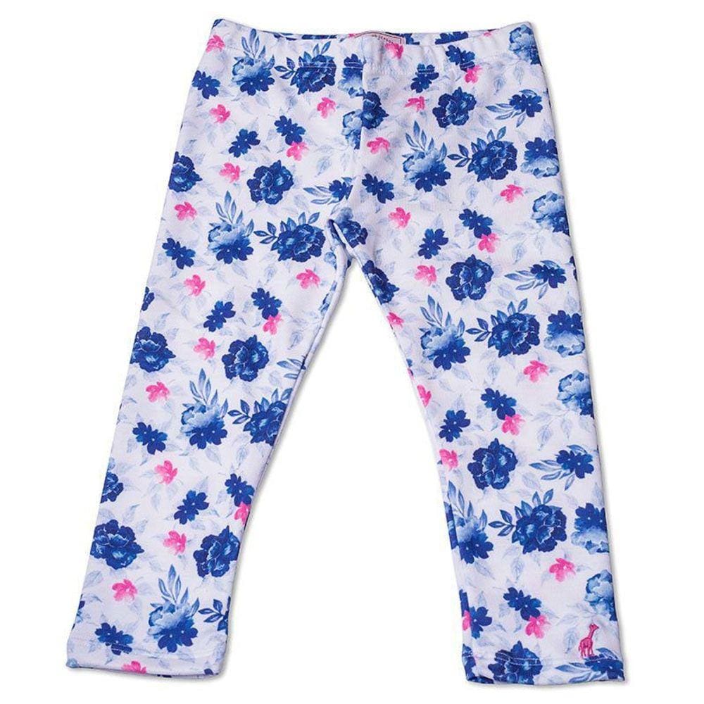 Calça Legging Infantil Floral Azul Toffee - Nº04