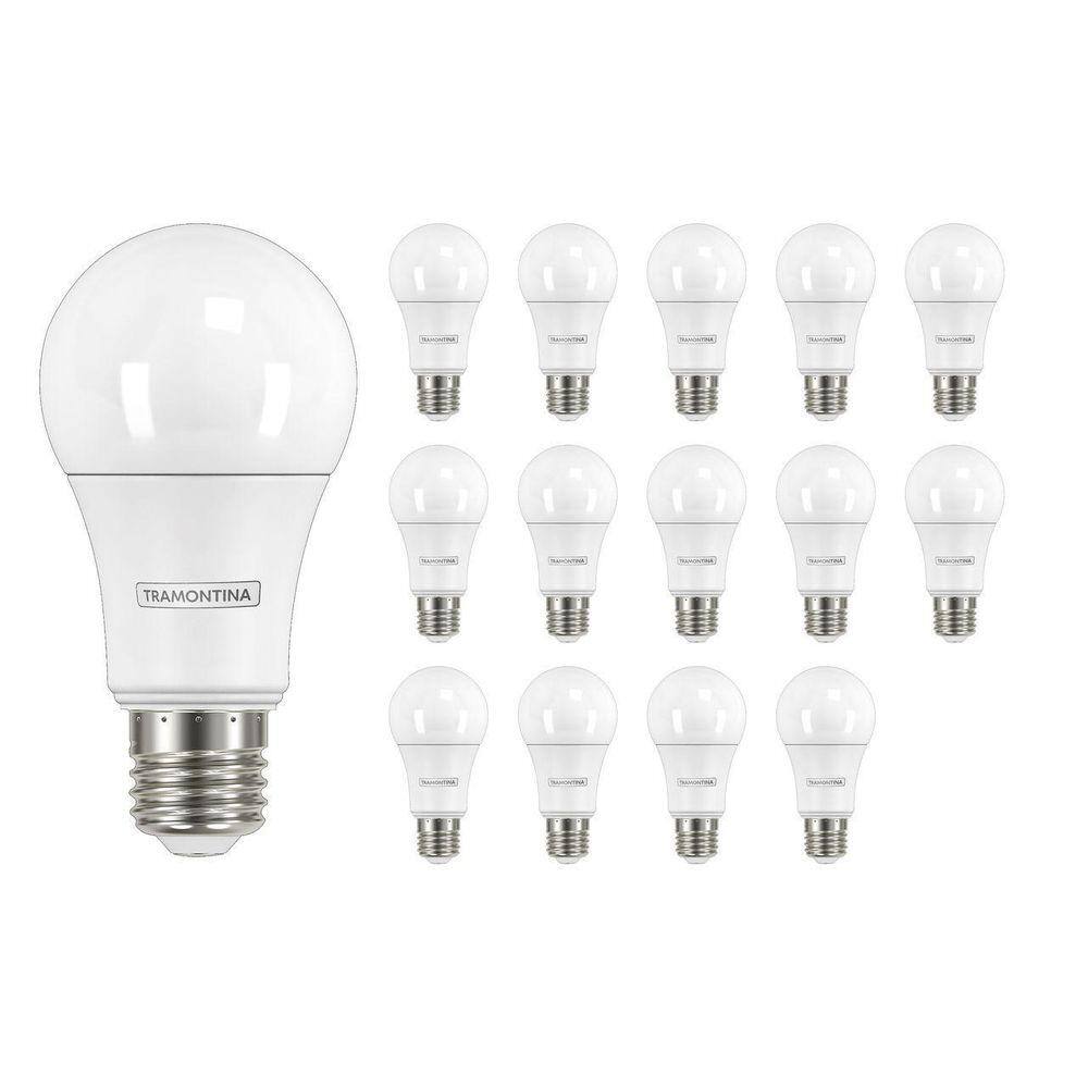 Kit 15 Lâmpadas Led 9W Bulbo Soquete E27 6500K Branca Frio