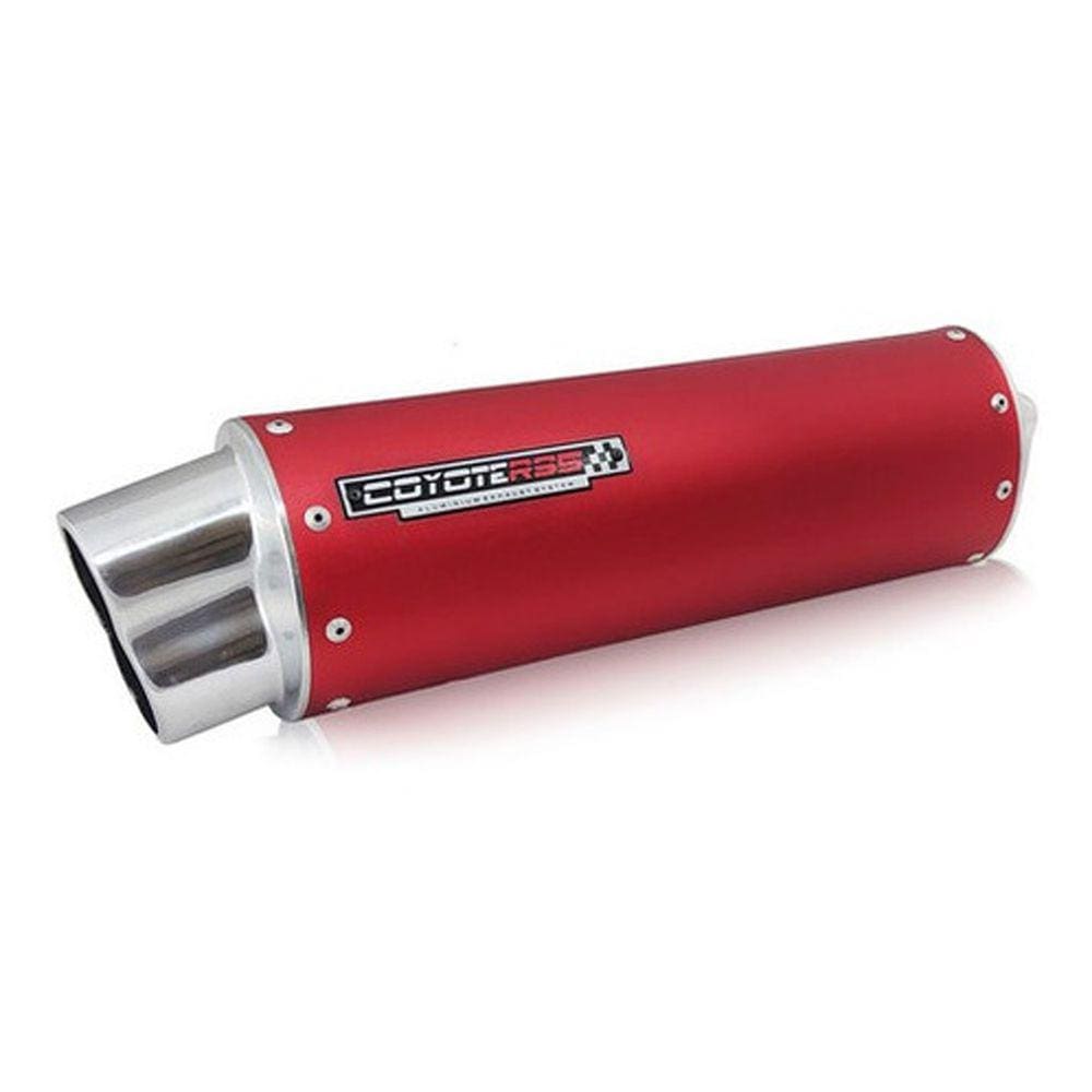 Escape / Ponteira Coyote RS5 Boca 8 Aluminio Oval - Vermelho - CG 150 Titan KS/ES até 2008 - Honda