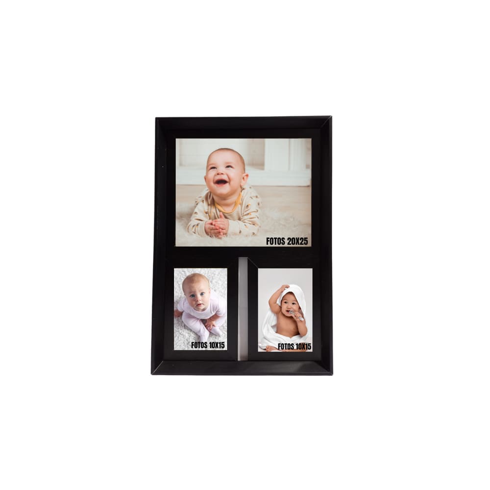 Quadro Para 3 Fotos (2)10x15cm e (1)20x25cm