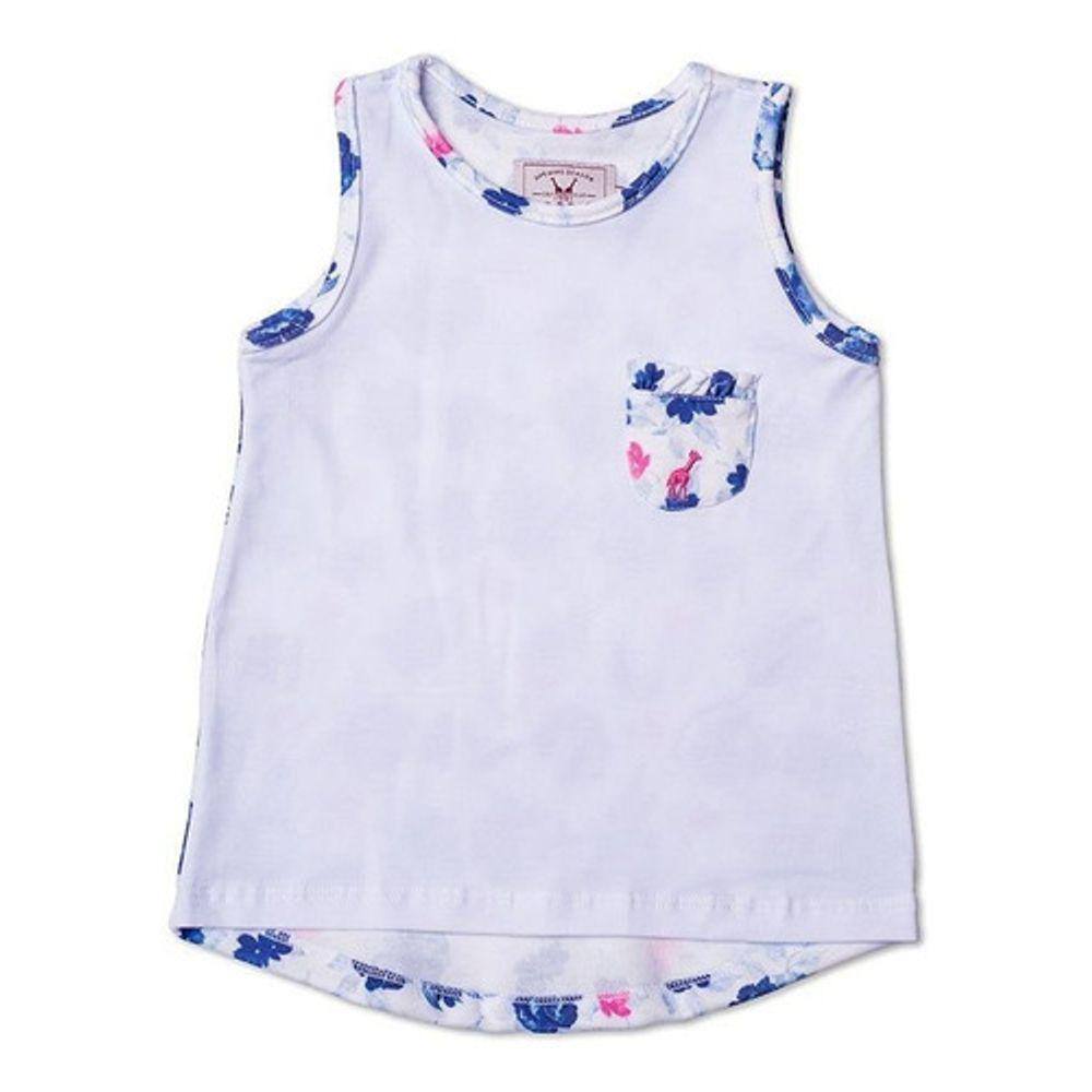 Regata Infantil Com Bolso Floral Azul Toffee - Nº04