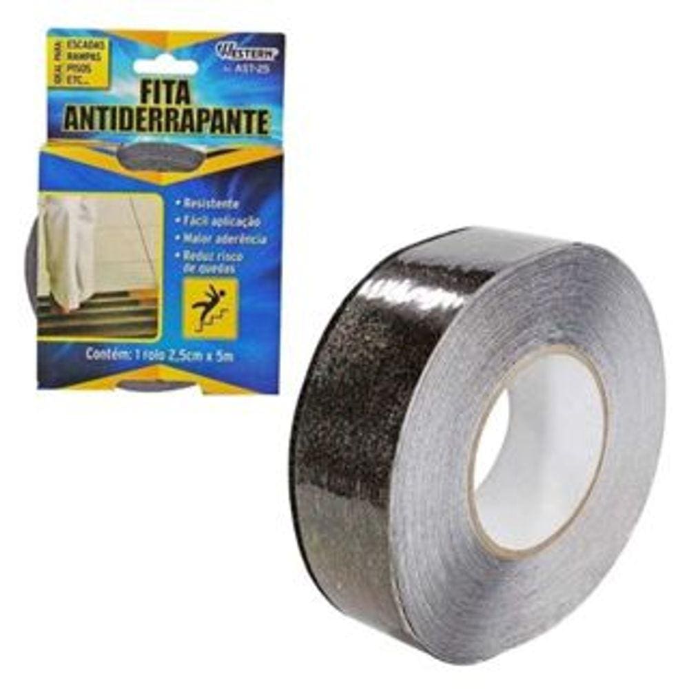 Fita Antiderrapante 5mts Preta Autoadesiva P/ Pisos Escadas