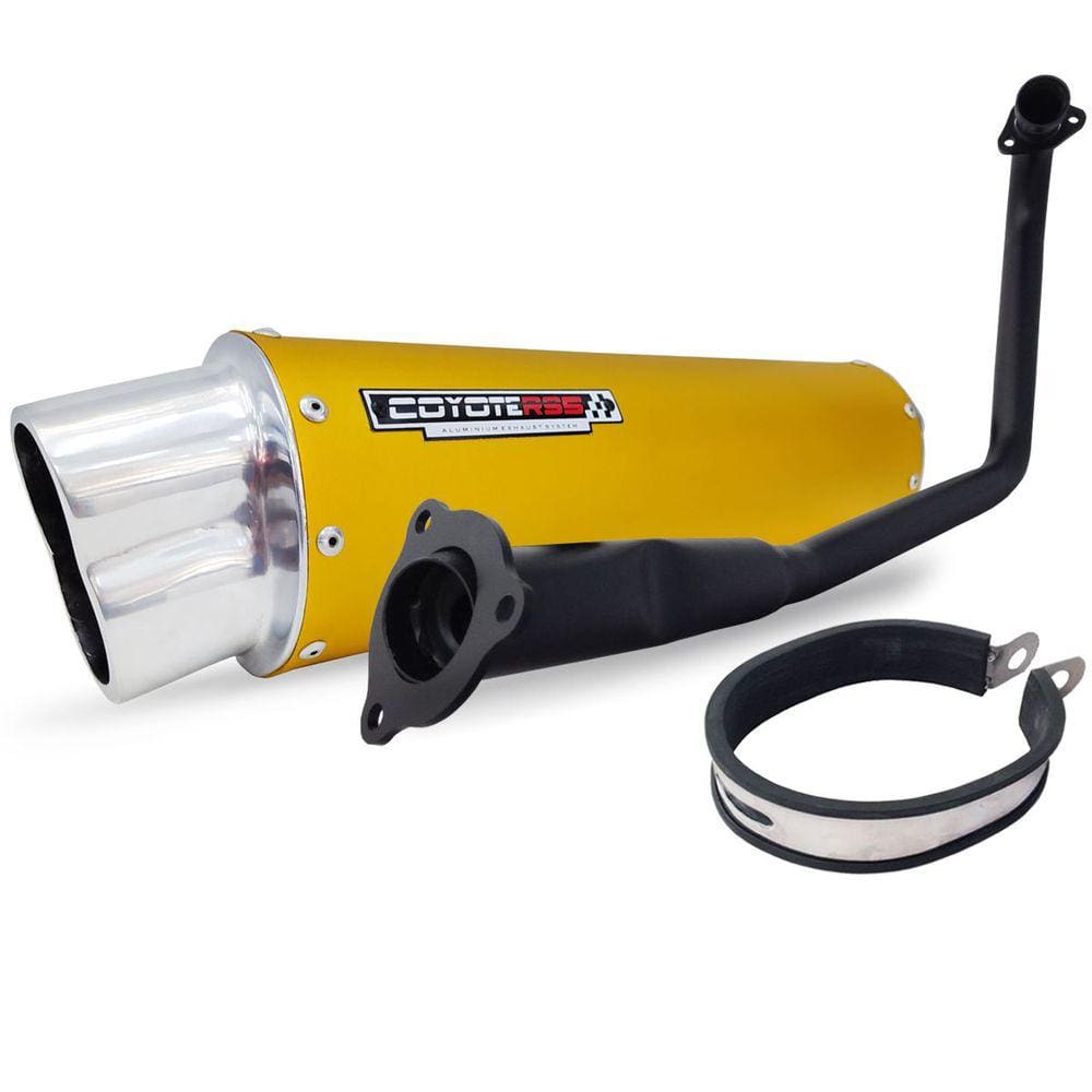 Escape / Ponteira Coyote RS5 Boca 8 Alumínio Oval - Dourado - CG 125 / 150 / 160 Titan / Fan / Start - Honda