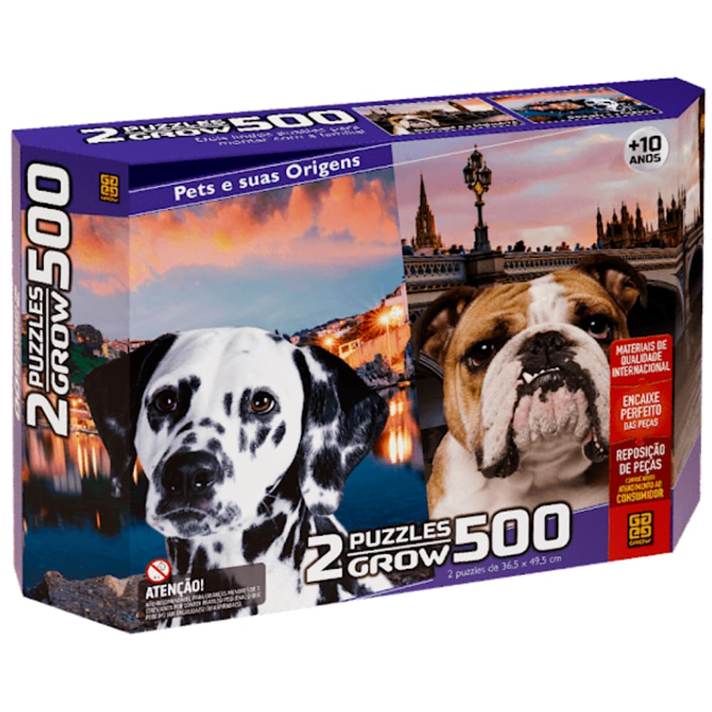 Puzzle 500 Peças Duplo Pets E Suas Origens Grow
