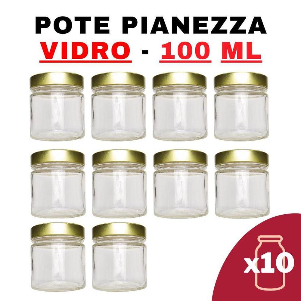 Kit Potes Vidro Pianezza Pote Vidro Alto Pianezza 100Ml