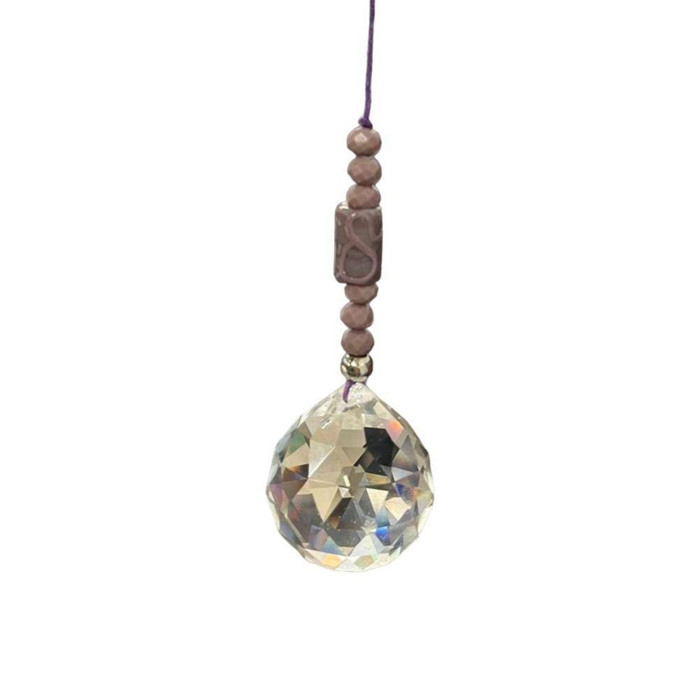Protetor Ambiente Cristal Facetado Nanã Lilás 40 mm