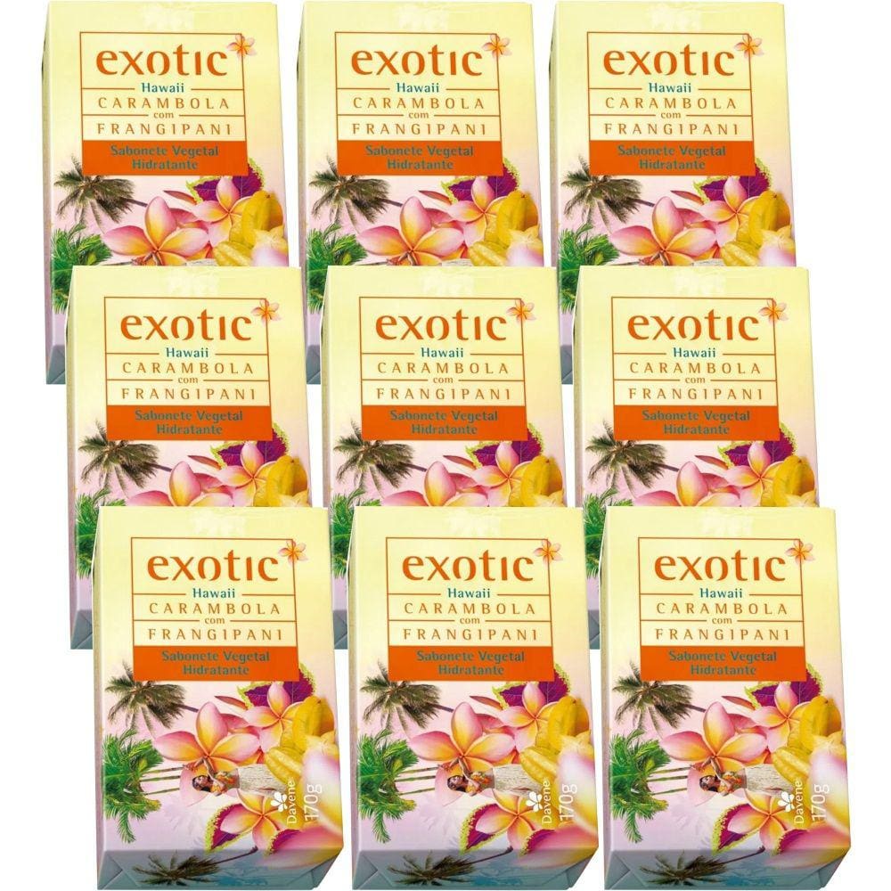 9UN Sabonete Vegetal Hidratante Hawaii Exotic 170g Davene
