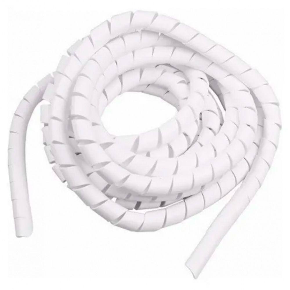 Caixa Espiraduto Organizador Fios Cabo 6mm 1/4 Branco Elesys