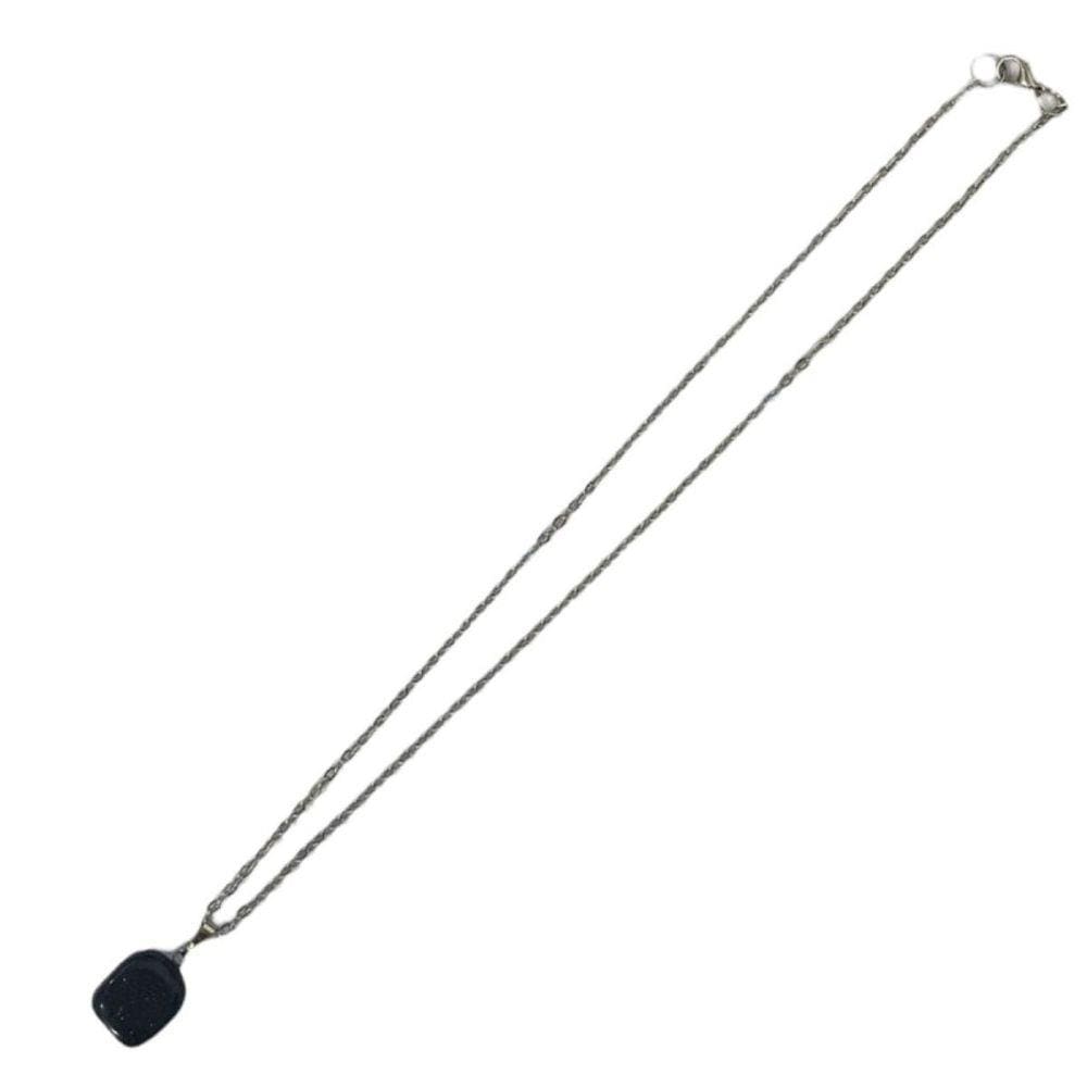 Colar Corrente Pingente Pedra Estrela 2,0 cm Niquel