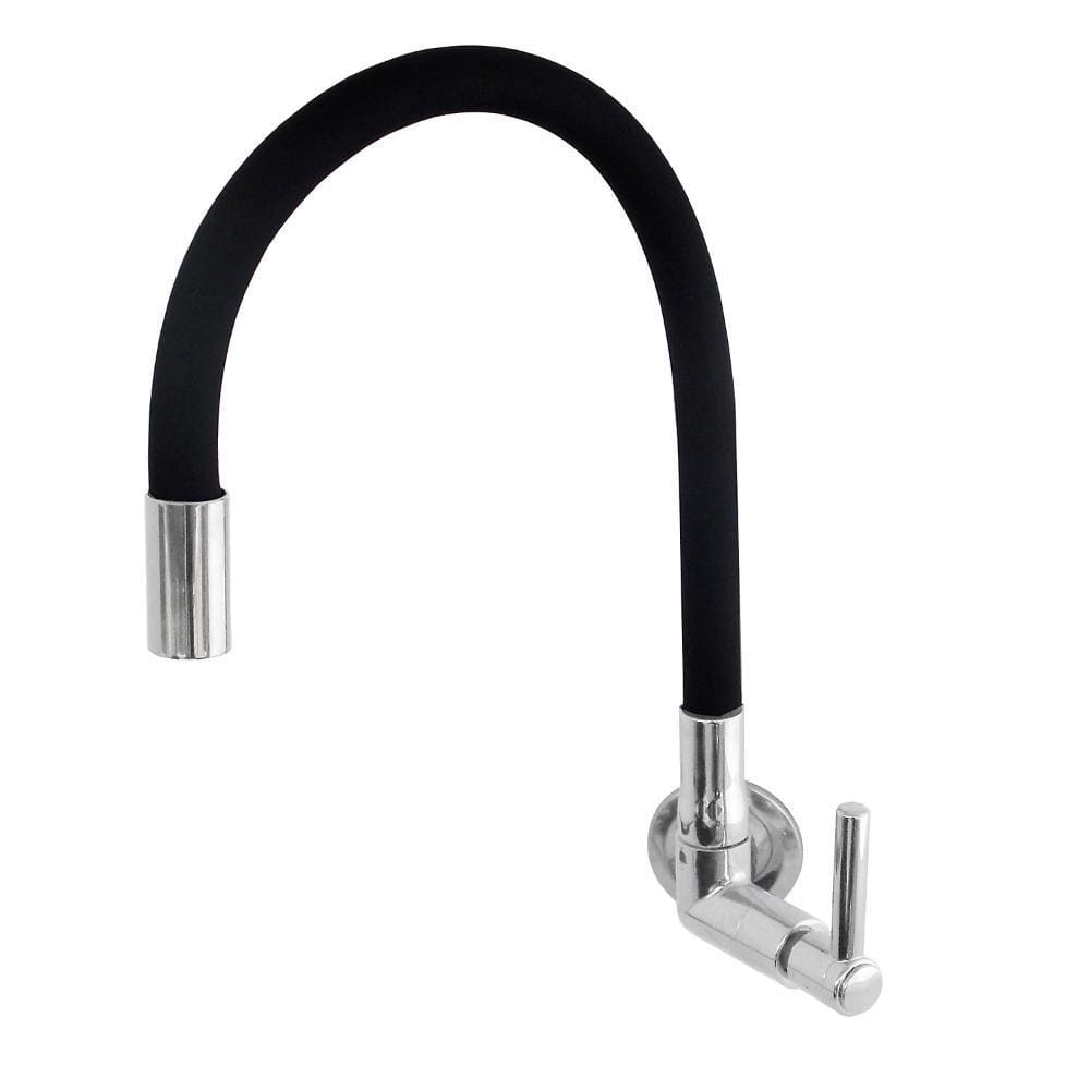 Torneira Cozinha Parede Bica Flexível Preto Karson