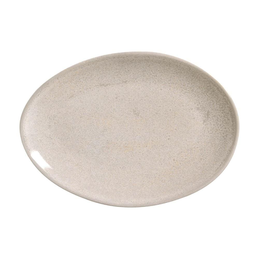 Conjunto c/ 6 Pratos de Sobremesa Oval Orgânico Latte 22,5x16,5x2,5cm