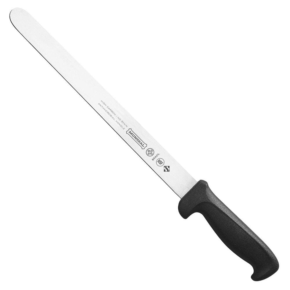 Faca para Fiambres 12\" Profissional em Aço Inox Mundial