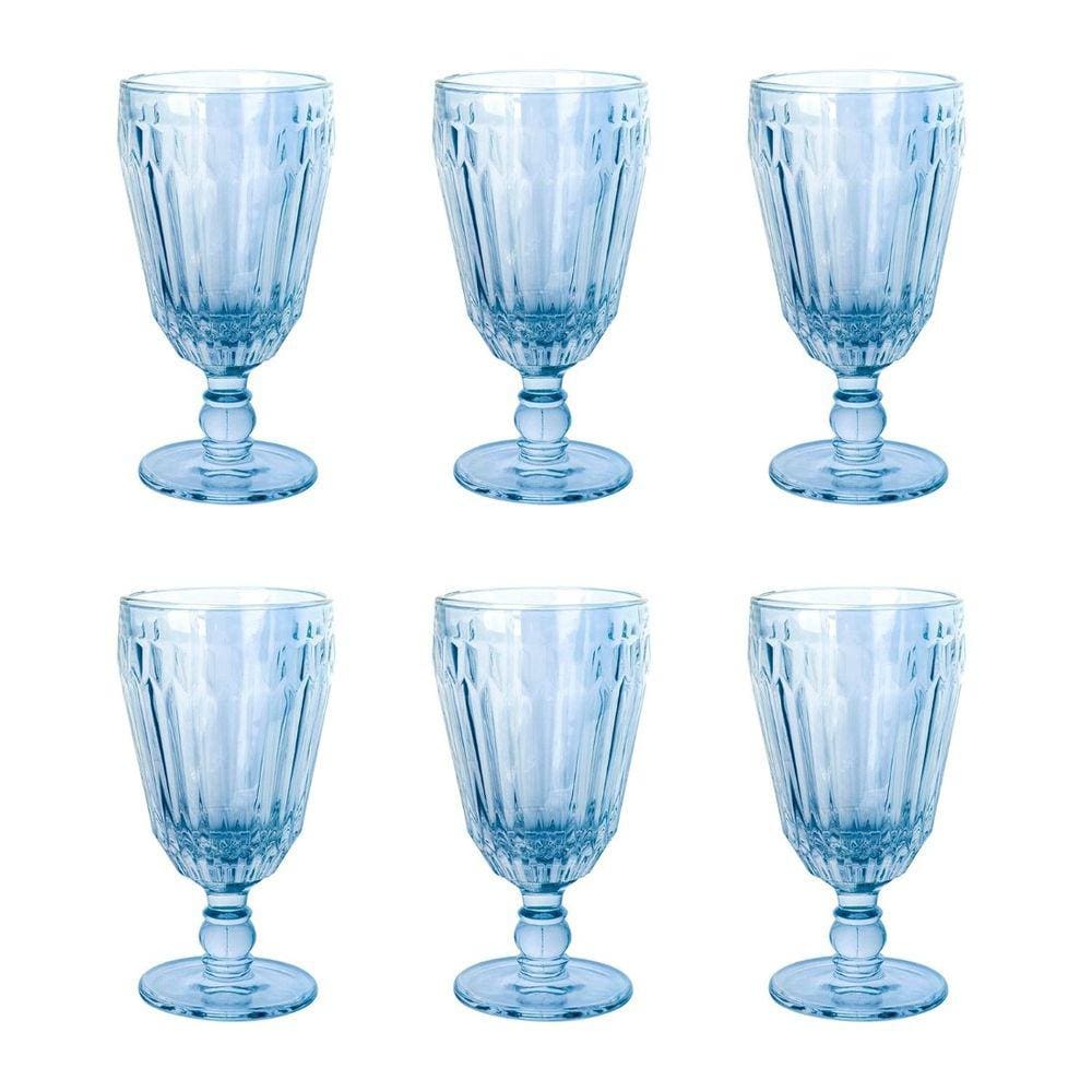 Jogo de Taças Bretagne Azul Luster 330 ml com 6 Peças Lhermitage