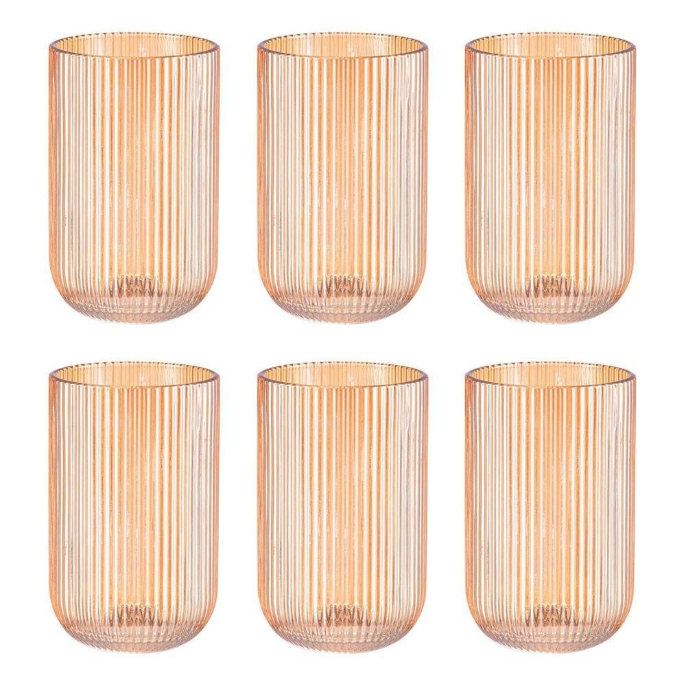 Jogo de Copos Cameratta Ambar Luster 425 ml com 6 Peças Lhermitage