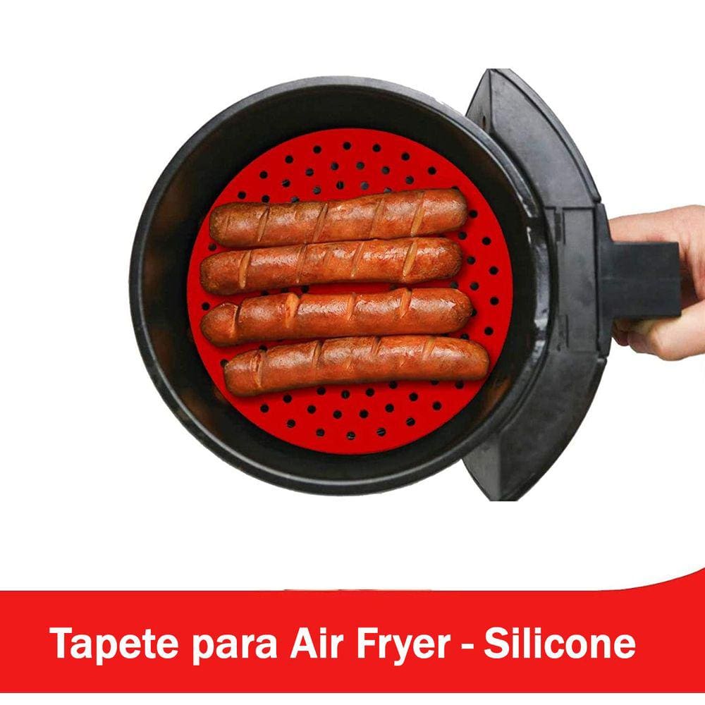 Tapete para Fritadeira Eletrica Redondo 22cm - Forro Air Fryer - Ar frai - airfryer - Silicone reutilizável - PANAMI