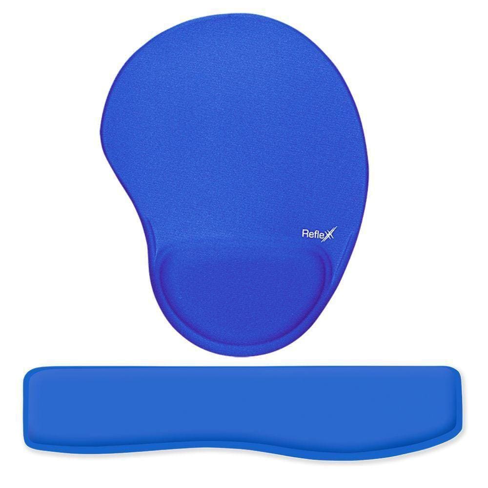 Kit Ergonômico Mouse Pad + Apoio De Pulso Para Teclado Azul - Reflex
