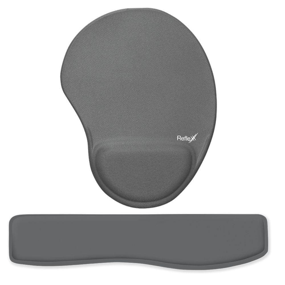Kit Ergonômico Mouse Pad + Apoio De Pulso Para Teclado Cinza - Reflex