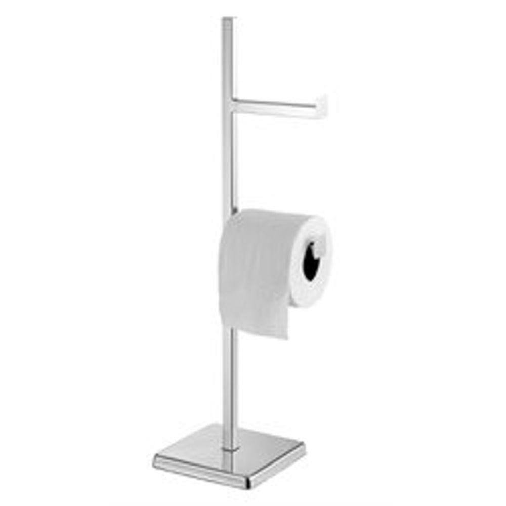 Papeleira Chão 2 Papel Higiênico Suportes Aço Inox 304 Luxo