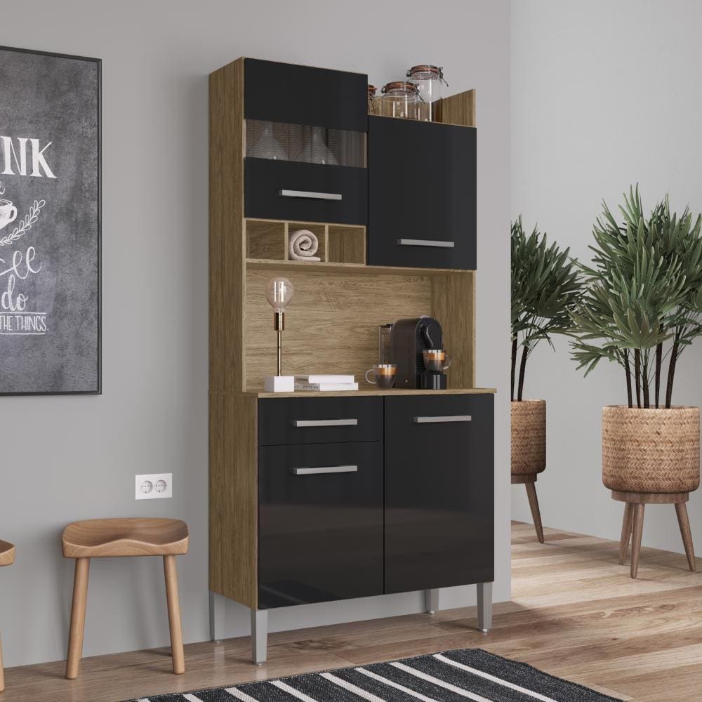 Armário de Cozinha Compacta Kit 4 Portas 1 Gaveta AC4100 Decibal