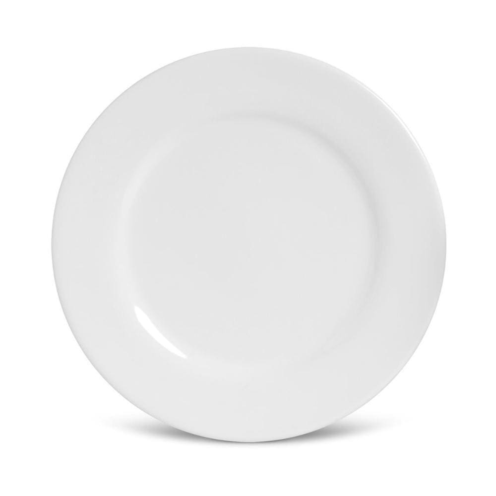 CONJUNTO C/ 6 PRATOS DE SOBREMESA FLAT BRANCO Ø 20,5 cm