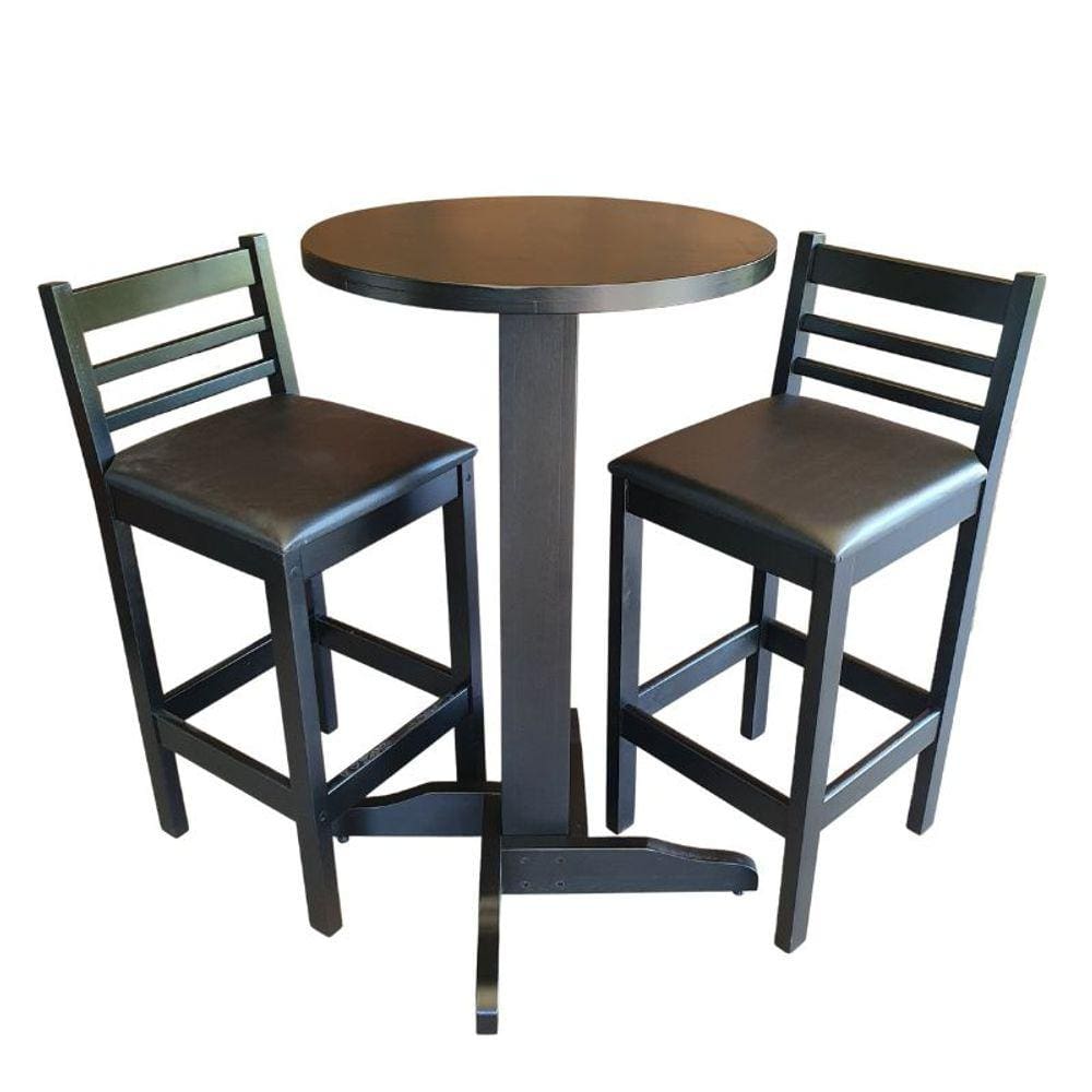 Conjunto Bistrô Fixo  Mesa com 2 Banquetas Estofadas Premium