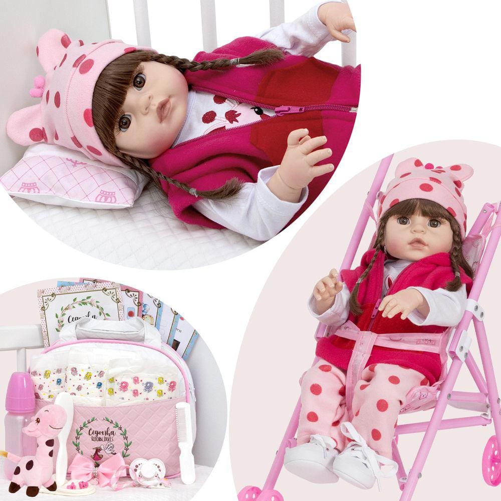 Boneca Bebe Reborn Baby Alive + Enxoval 14 Itens Cilios