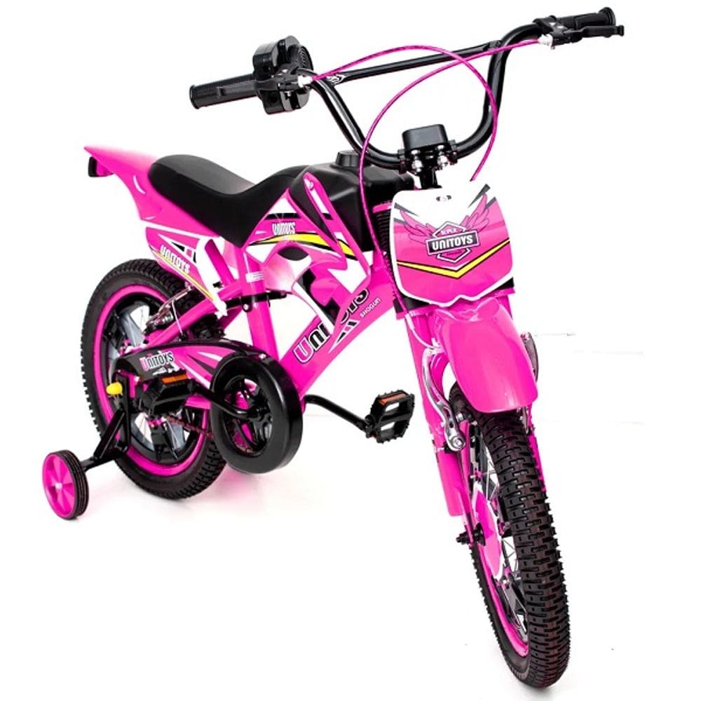 Bicicleta Infantil Moto CROSS ARO 16 Unitoys Rosa