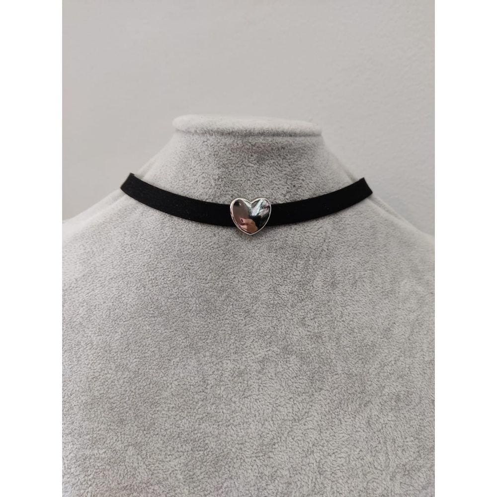 Colar Gargantilha Choker Coração Feminino Tendência