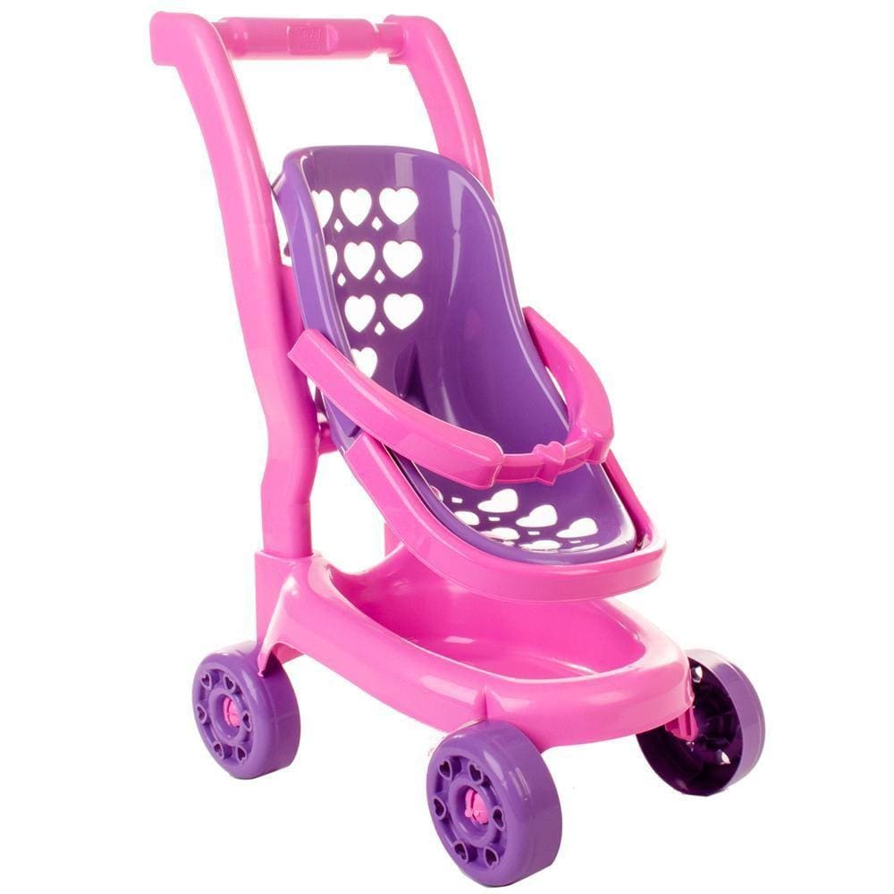 Carrinho De Boneca Passeio Brinquedo Bebê Conforto Rosa