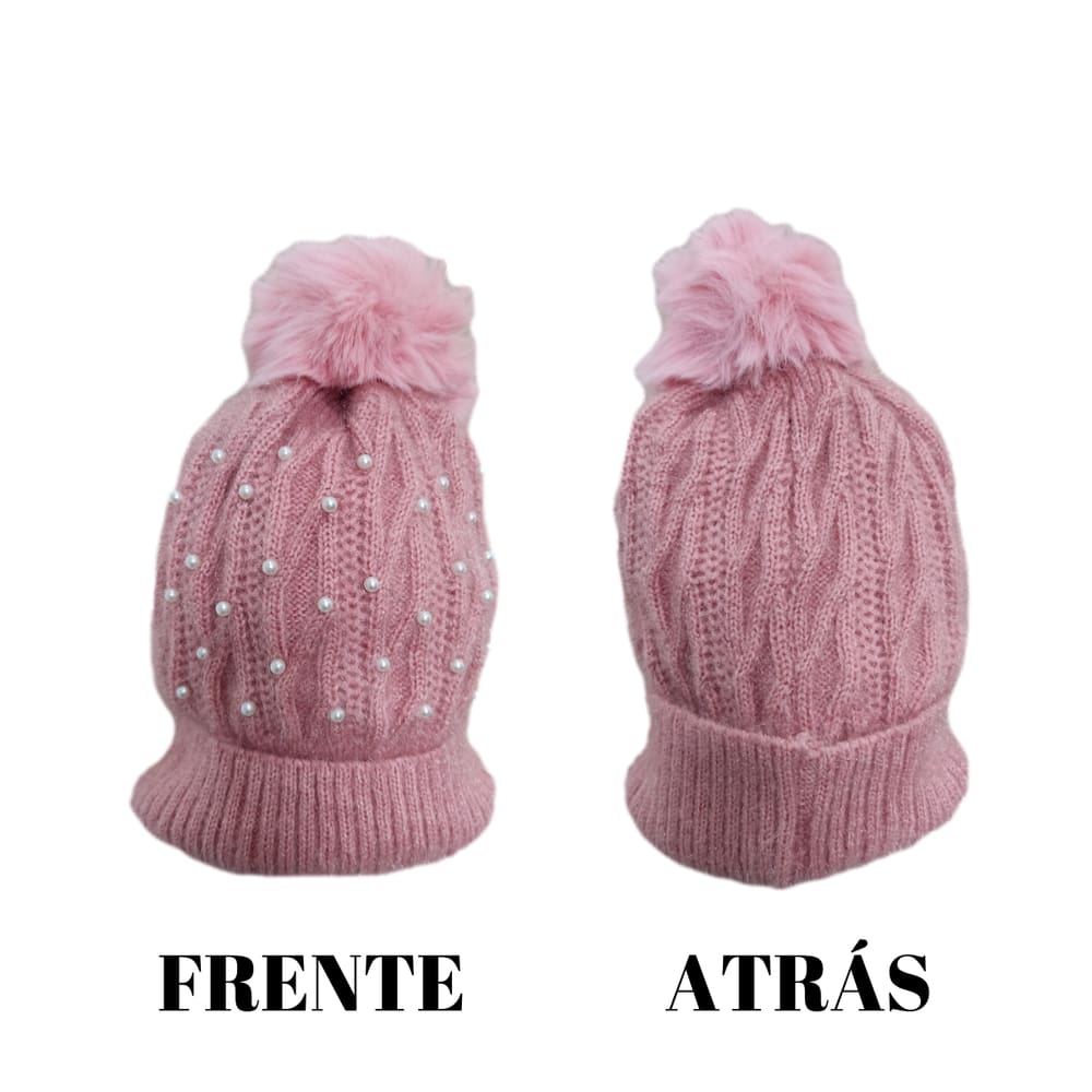 Touca de Lã Gorro Feminina Forrada com Pérola