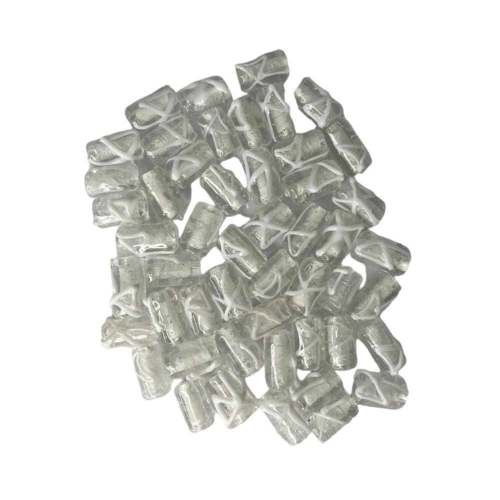 Kit c/ 10 Firmas Desenhada 17mm Xangô Branco Murano