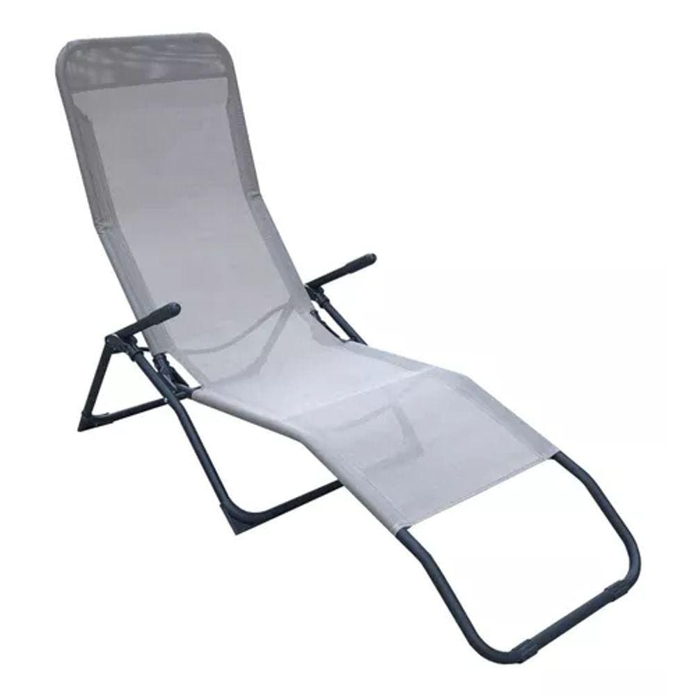 Espreguiçadeira Aço Piscina E Jardim 136x100x60cm Até 110kg