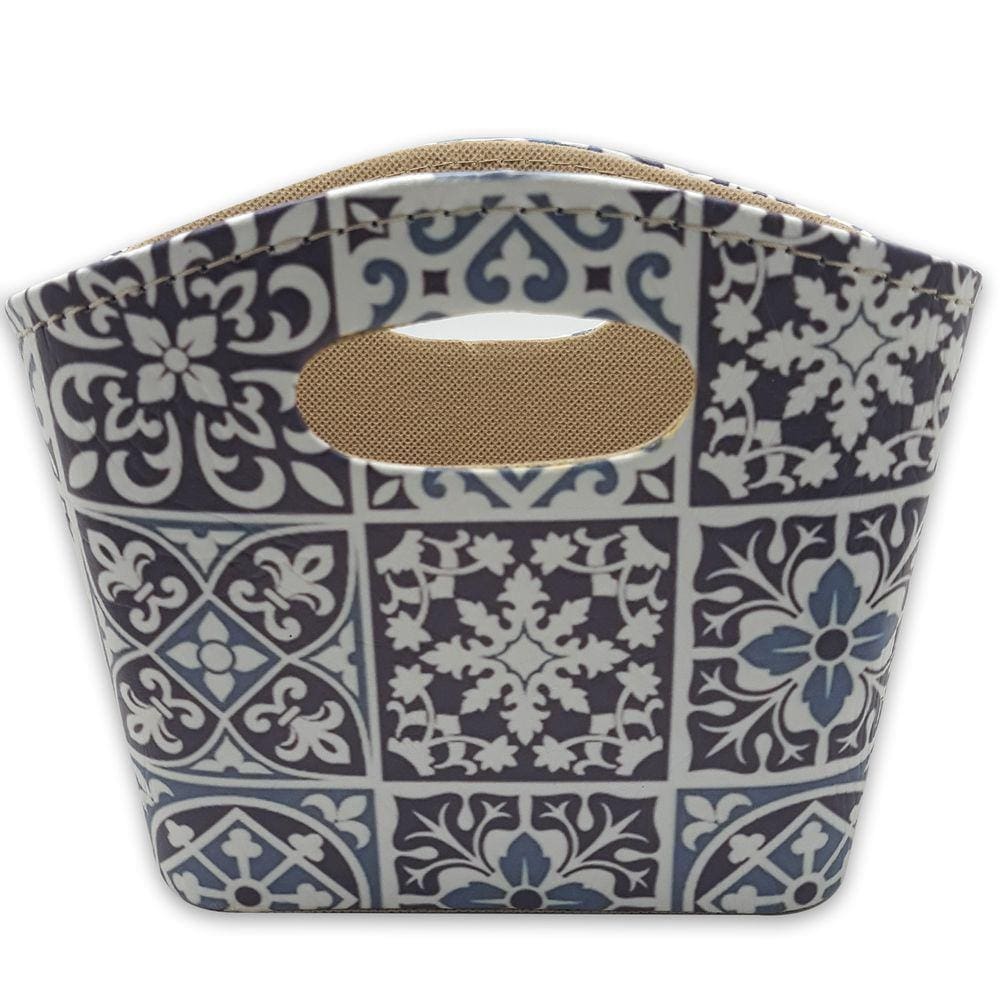Porta Revista ou Cesto de Flores Bolsa Ladrilhos 20x16cm