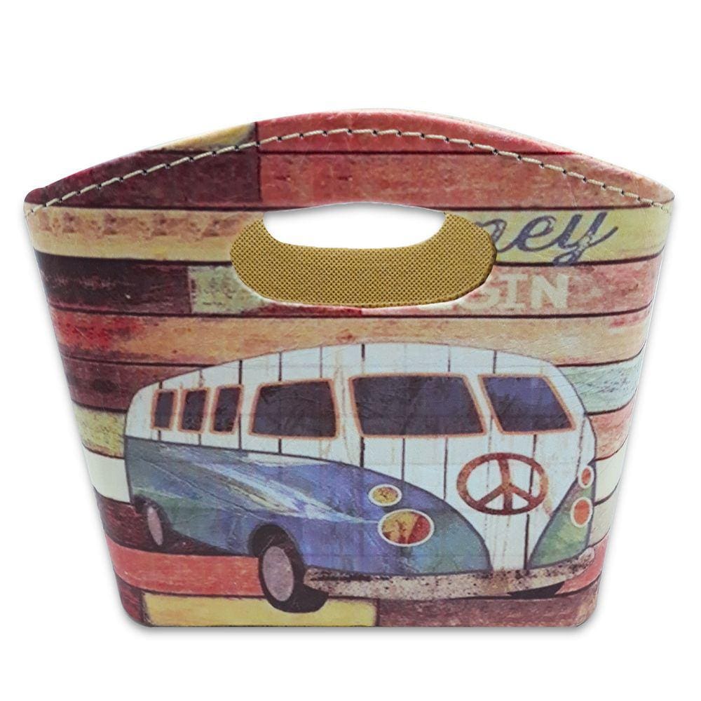 Porta Revista ou Cesto de Flores Bolsa Vintage 20x16cm