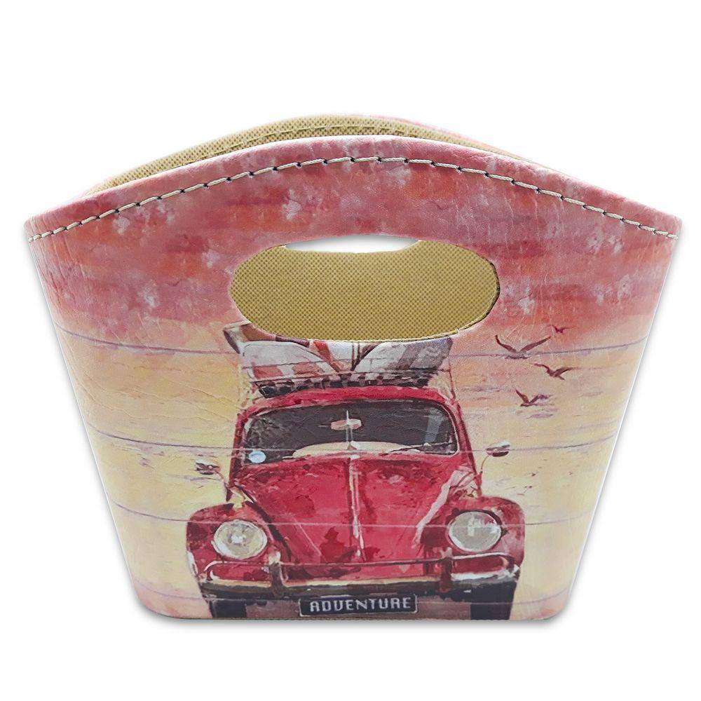 Porta Revista ou Cesto de Flores Bolsa Vintage Fusca 20x16cm