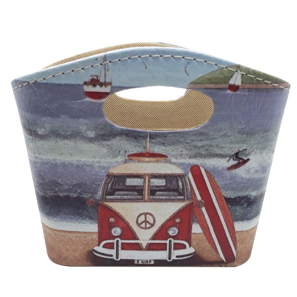 Porta Revista ou Cesto de Flores Bolsa Vintage Kombi 20x16cm