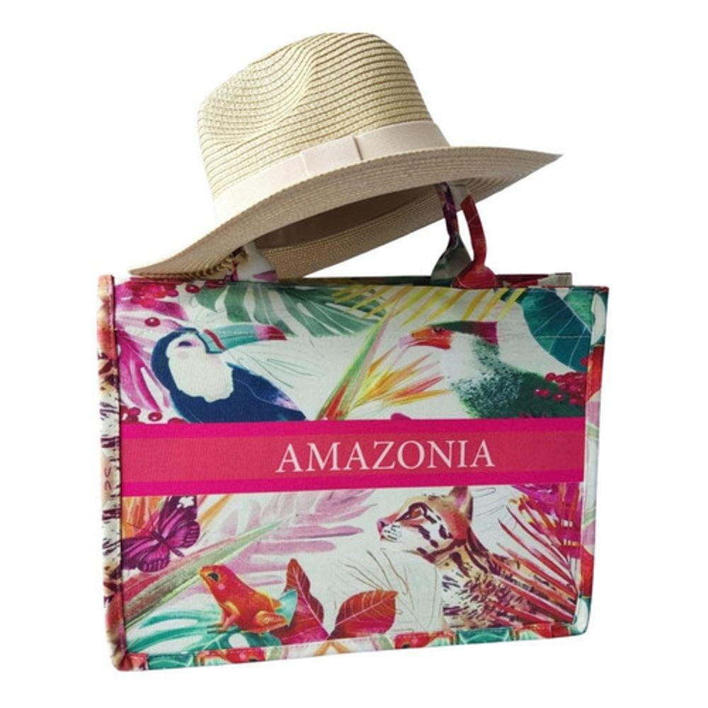 Kit Praia Bolsa + Chapéu Feminino Praia Piscina Varias Cores