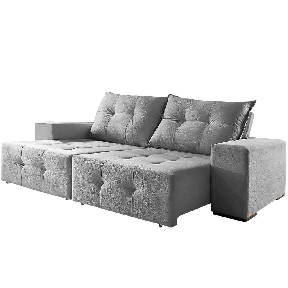 Sofá Isis 3 Lugares Retrátil Reclinável 2.30m Suede Mundial Estofados