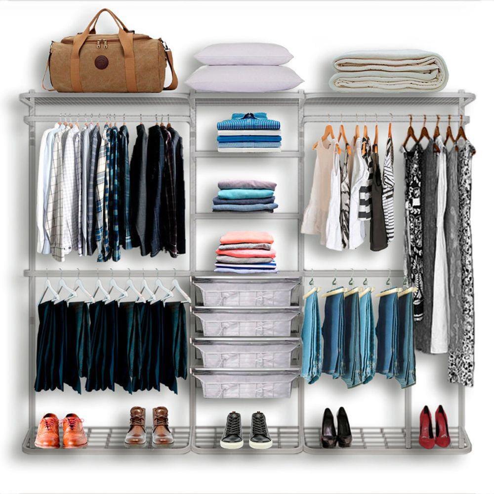 Roupeiro Closet Modulado Aramado Gaveta Sapateira Aço 2,50m BR